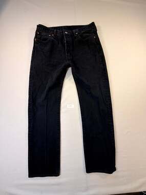 Levis 501 Black Button Fly Straight Jeans W34 L32